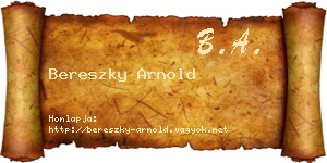Bereszky Arnold névjegykártya